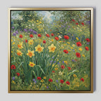 Wildflower Symphony in Bloom Canvas Print – multicolour botanical canvas wall art print by Aspire Prints