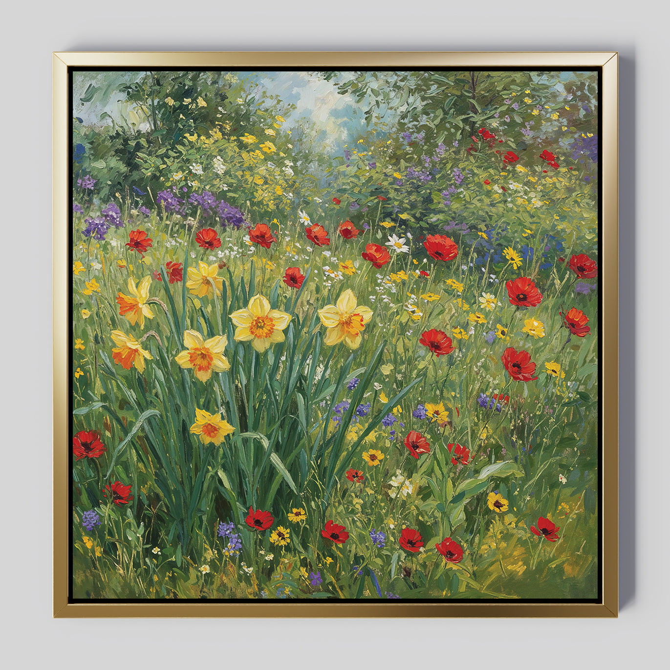 Wildflower Symphony in Bloom Canvas Print – multicolour botanical canvas wall art print by Aspire Prints