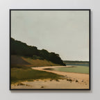 Where the Shoreline Sighs – neutral-toned vintage canvas wall art print by Aspire Prints