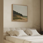 Where the Shoreline Sighs – neutral-toned vintage canvas wall art print by Aspire Prints