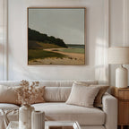 Where the Shoreline Sighs – neutral-toned vintage canvas wall art print by Aspire Prints