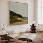 Where the Shoreline Sighs – neutral-toned vintage canvas wall art print by Aspire Prints
