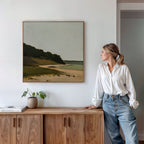 Where the Shoreline Sighs – neutral-toned vintage canvas wall art print by Aspire Prints