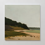 Where the Shoreline Sighs – neutral-toned vintage canvas wall art print by Aspire Prints