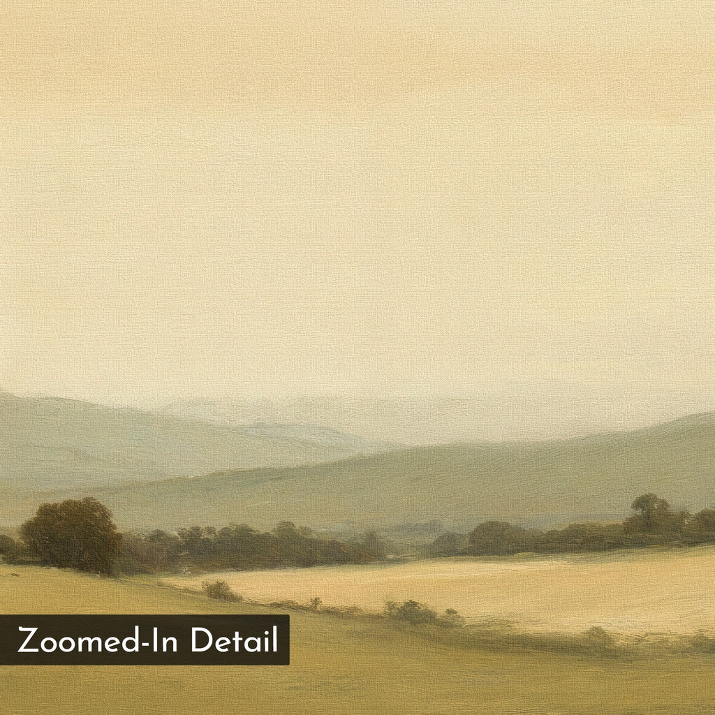 Whispering Meadows at Dawn – green vintage canvas wall art print by Aspire Prints