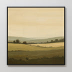 Whispering Meadows at Dawn – green vintage canvas wall art print by Aspire Prints