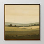 Whispering Meadows at Dawn – green vintage canvas wall art print by Aspire Prints