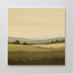 Whispering Meadows at Dawn – green vintage canvas wall art print by Aspire Prints