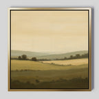Whispering Meadows at Dawn – green vintage canvas wall art print by Aspire Prints