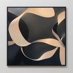 Whispered Threshold – black botanical canvas wall art print by Aspire Prints