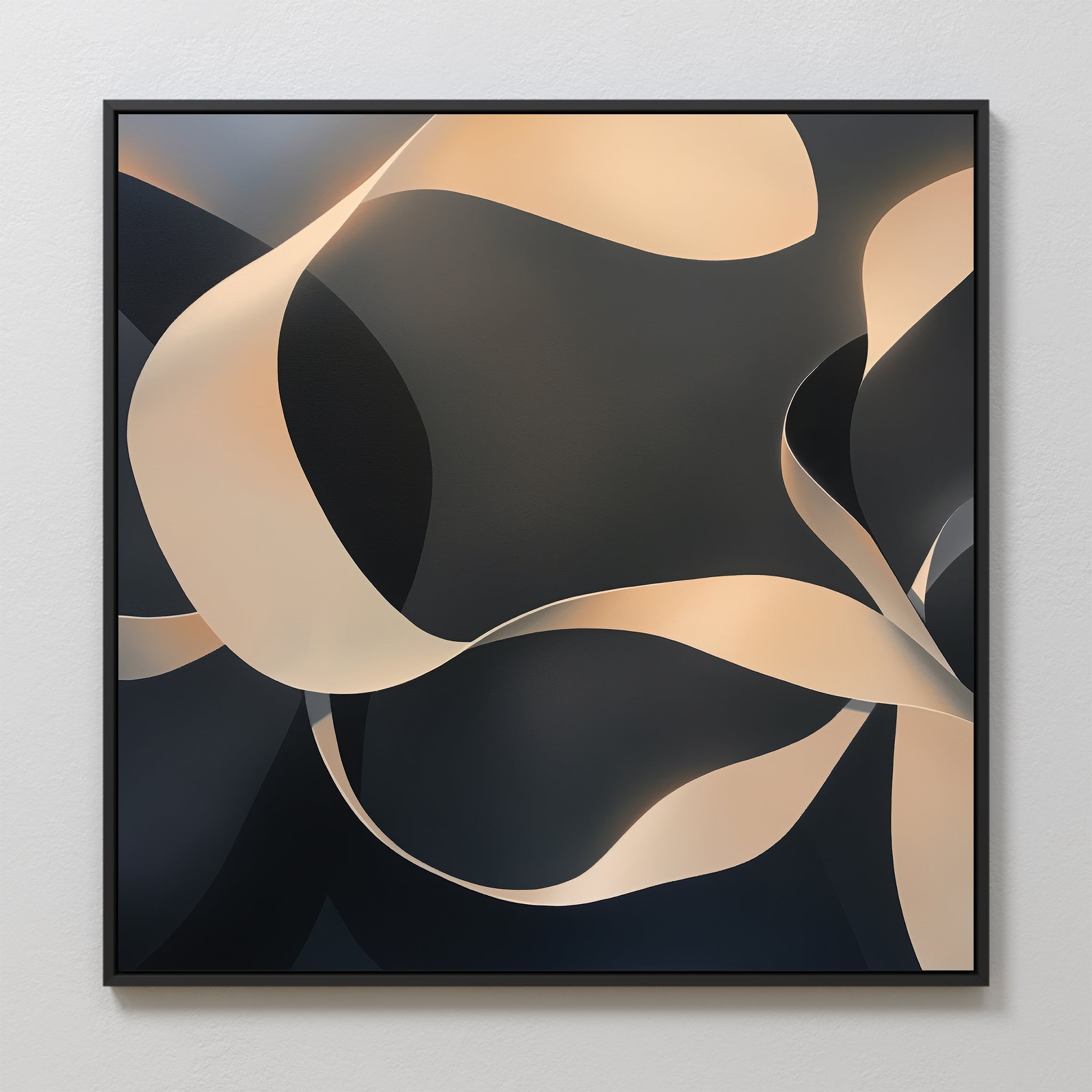 Whispered Threshold – black botanical canvas wall art print by Aspire Prints