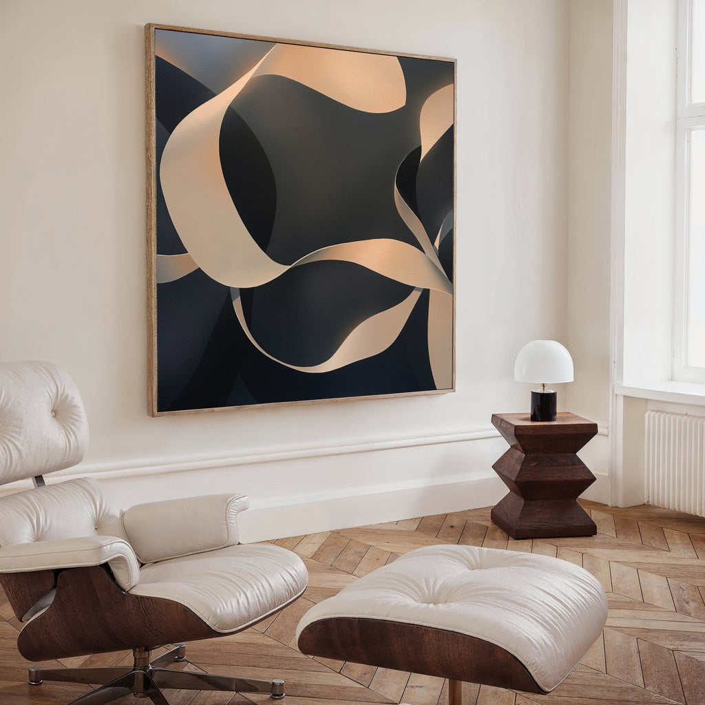 Whispered Threshold – black botanical canvas wall art print by Aspire Prints