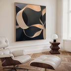 Whispered Threshold – black botanical canvas wall art print by Aspire Prints