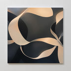 Whispered Threshold – black botanical canvas wall art print by Aspire Prints
