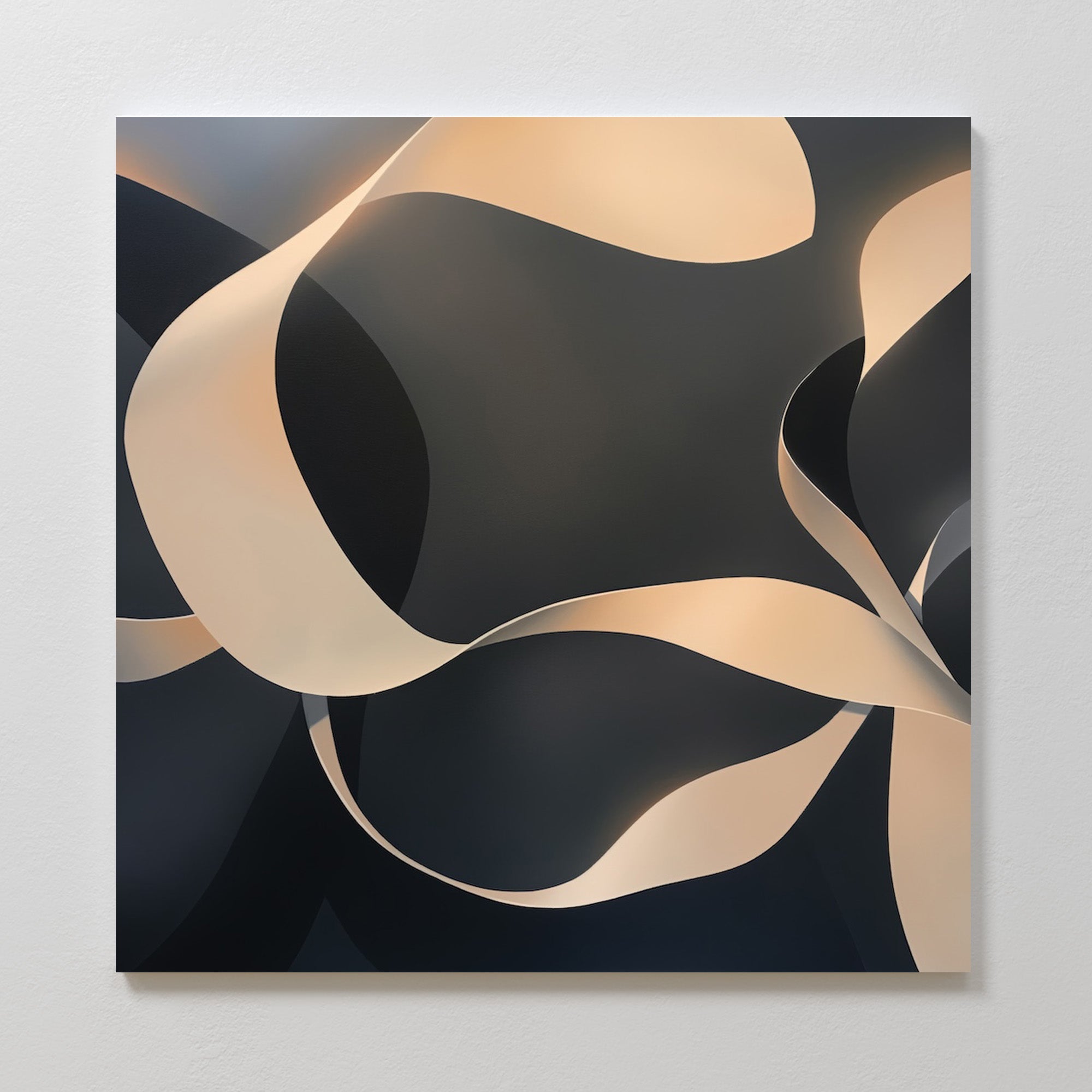 Whispered Threshold – black botanical canvas wall art print by Aspire Prints