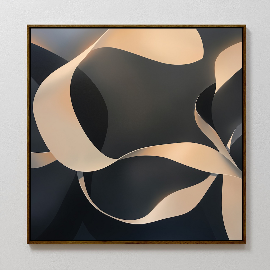 Whispered Threshold – black botanical canvas wall art print by Aspire Prints