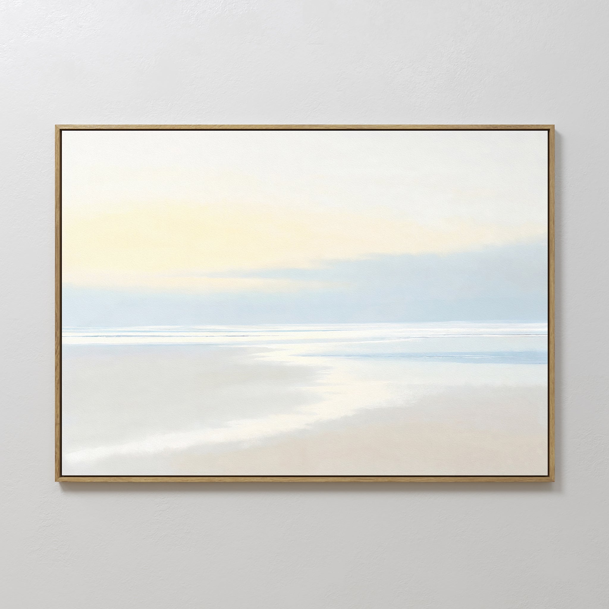 Whispering Tide at First Light – blue coastal canvas wall art print by Aspire Prints