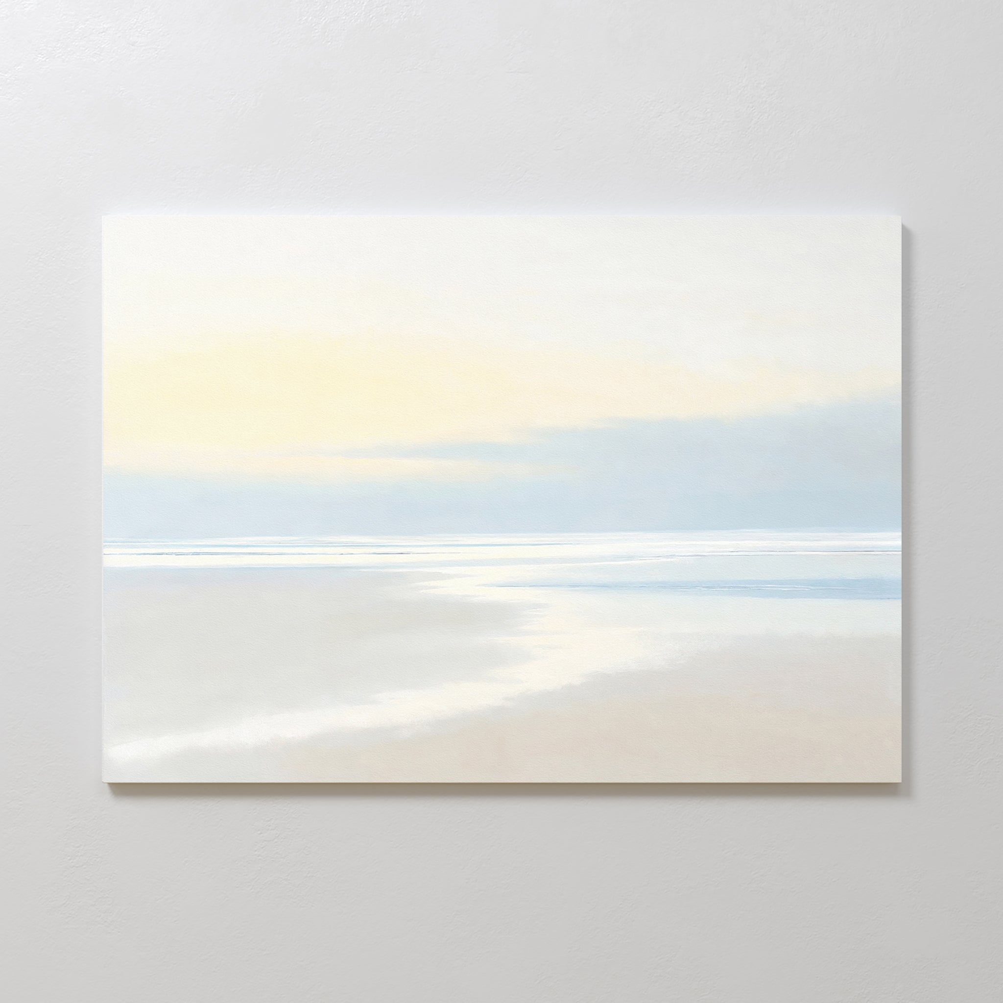 Whispering Tide at First Light – blue coastal canvas wall art print by Aspire Prints