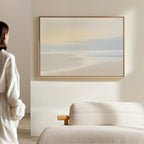 Whispering Tide at First Light – blue coastal canvas wall art print by Aspire Prints