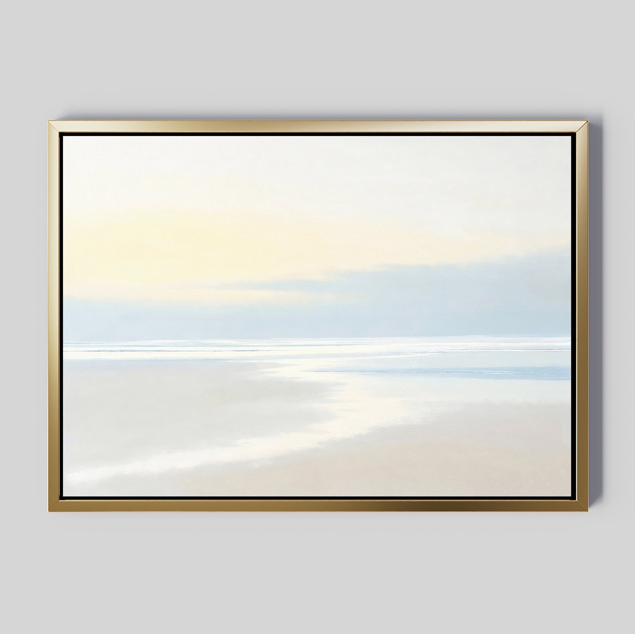 Whispering Tide at First Light – blue coastal canvas wall art print by Aspire Prints