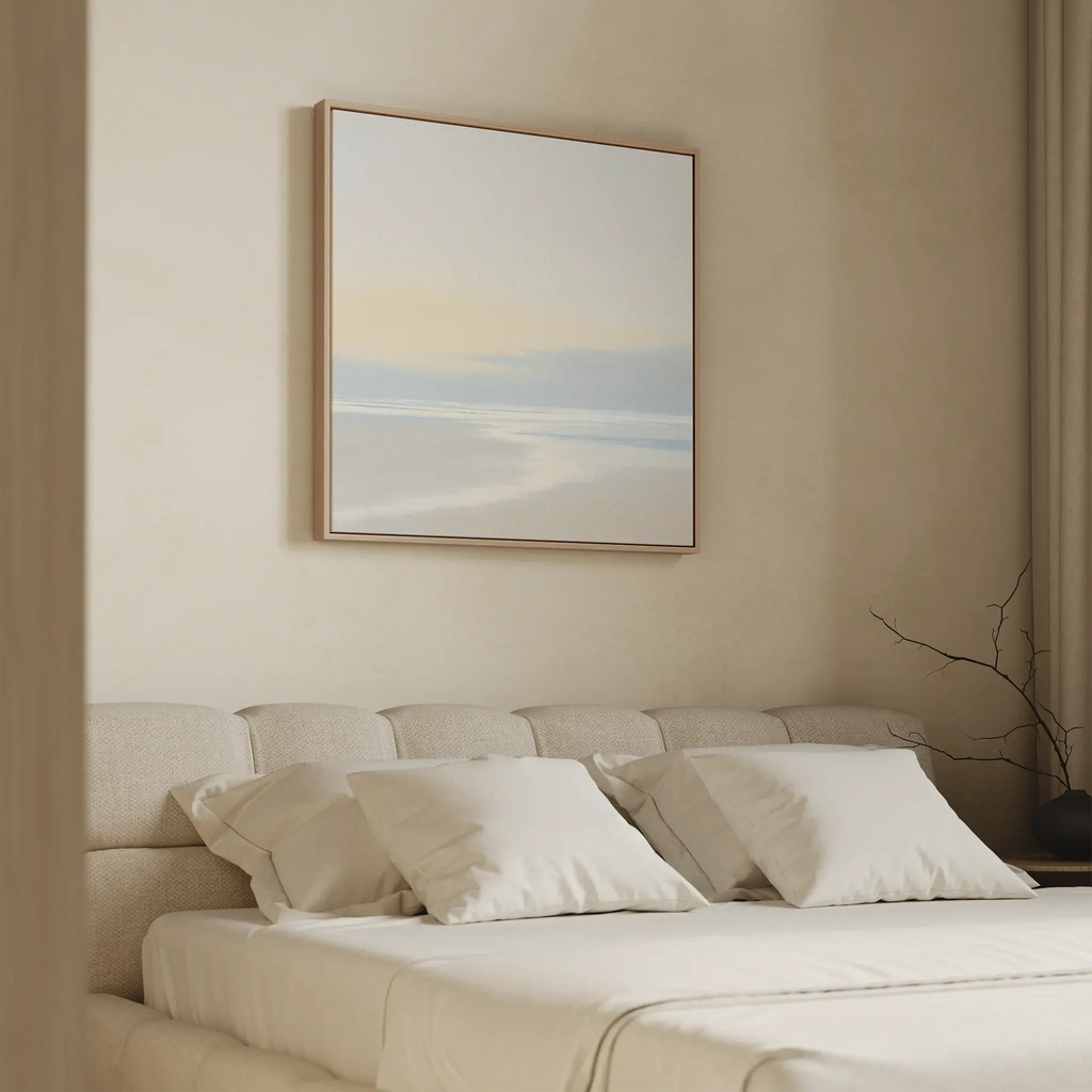 Whispers of the Tide – blue coastal canvas wall art print by Aspire Prints