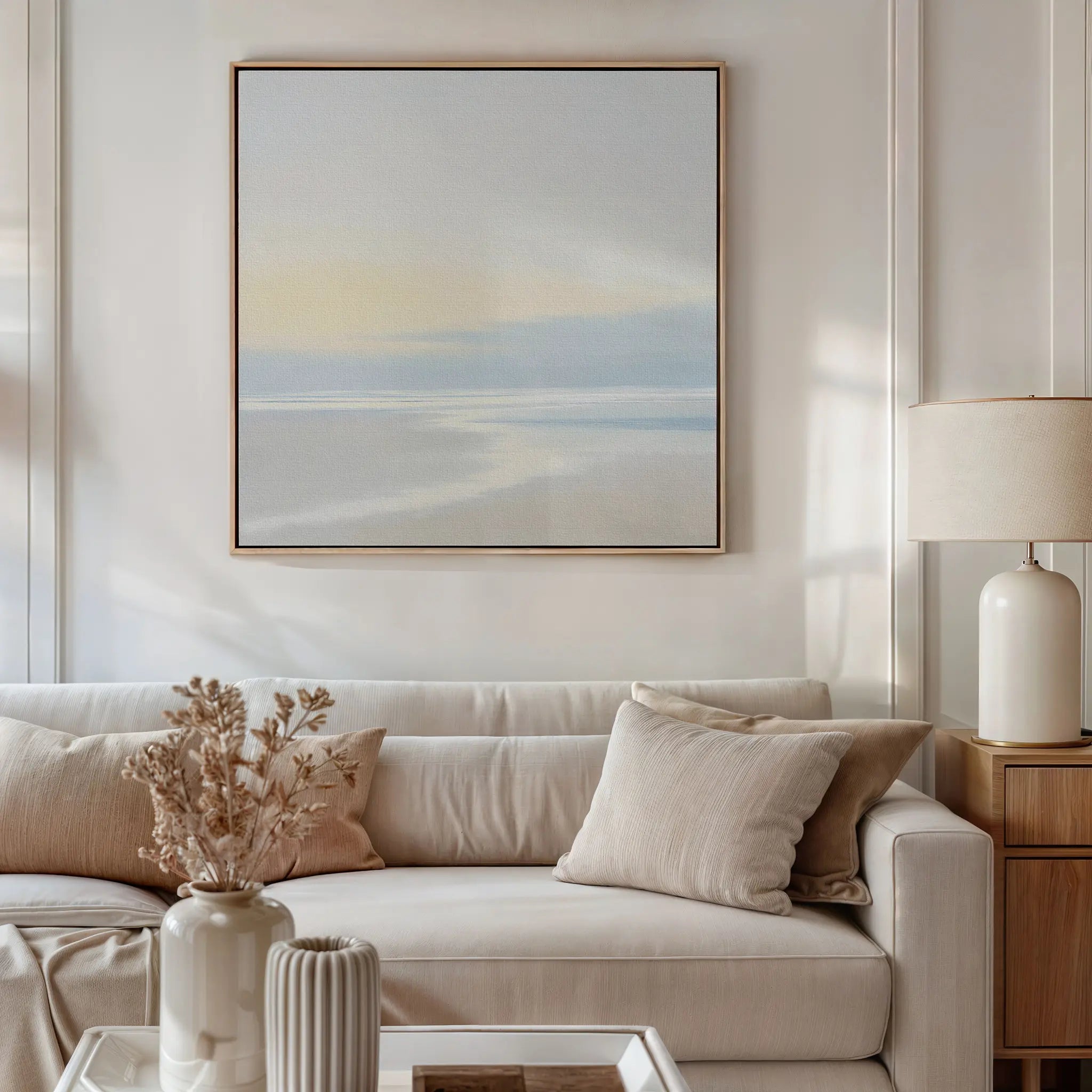 Whispers of the Tide – blue coastal canvas wall art print by Aspire Prints