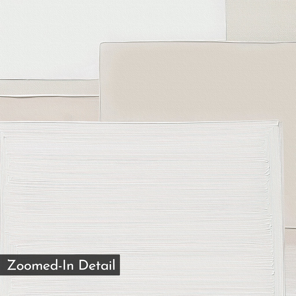 Whispers in Cream – beige and white abstract canvas wall art print by Aspire Prints
