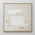 Whispers in Cream – beige and white abstract canvas wall art print by Aspire Prints