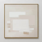 Whispers in Cream – beige and white abstract canvas wall art print by Aspire Prints