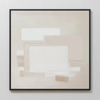 Whispers in Cream – beige and white abstract canvas wall art print by Aspire Prints
