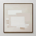 Whispers in Cream – beige and white abstract canvas wall art print by Aspire Prints