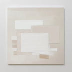 Whispers in Cream – beige and white abstract canvas wall art print by Aspire Prints