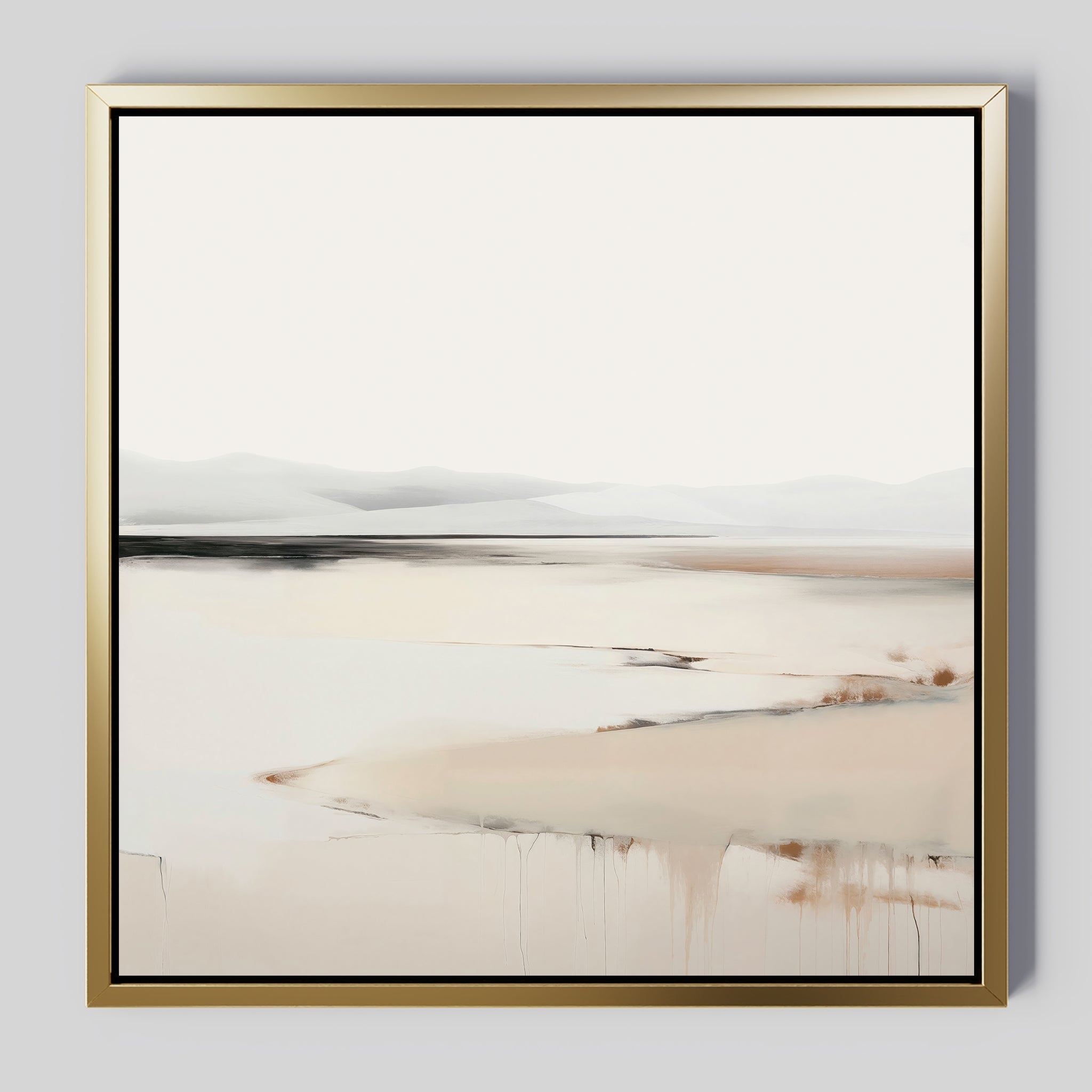 Whispering Hollow – beige and white landscape canvas wall art print by Aspire Prints