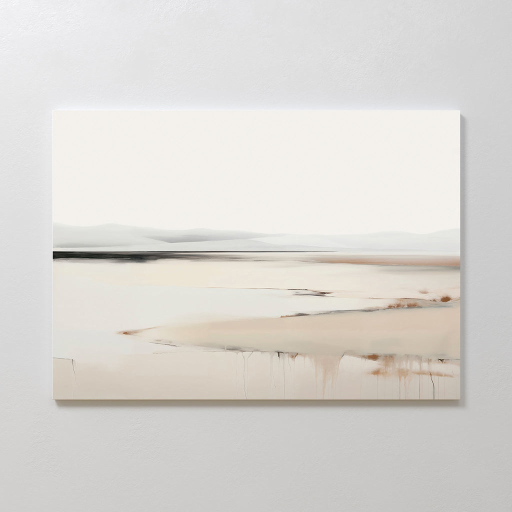 Whispering Hills at First Light – beige and white landscape canvas wall art print by Aspire Prints