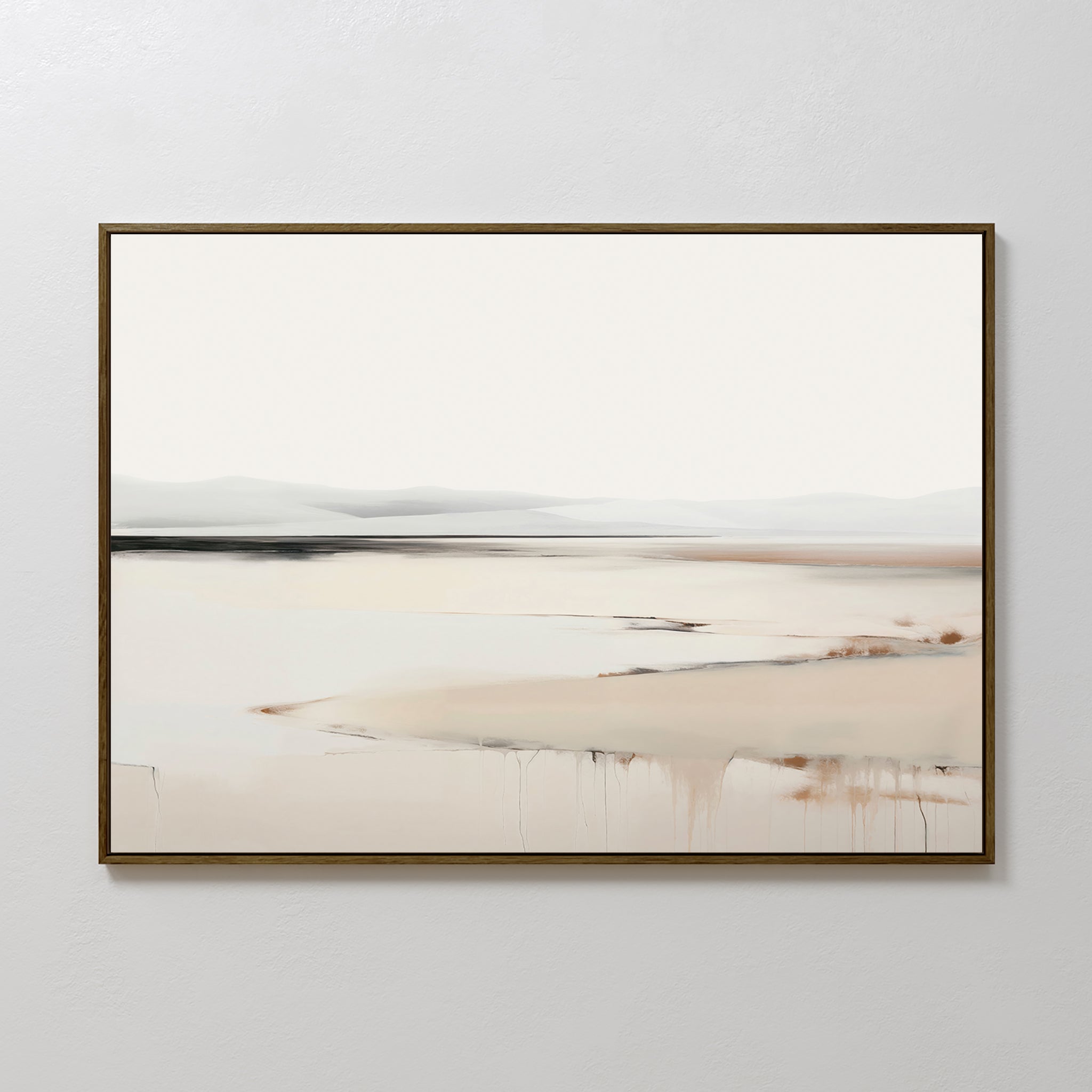 Whispering Hills at First Light – beige and white landscape canvas wall art print by Aspire Prints