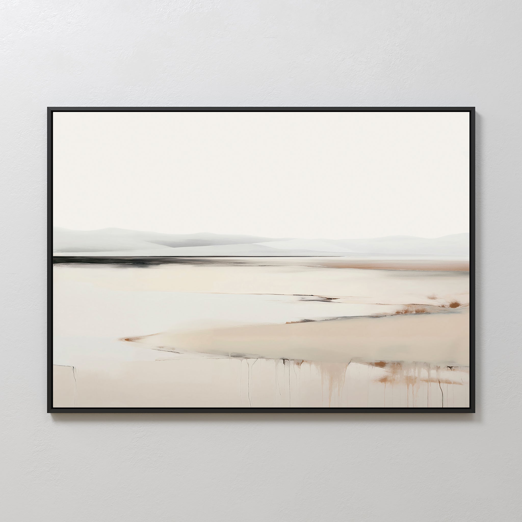 Whispering Hills at First Light – beige and white landscape canvas wall art print by Aspire Prints