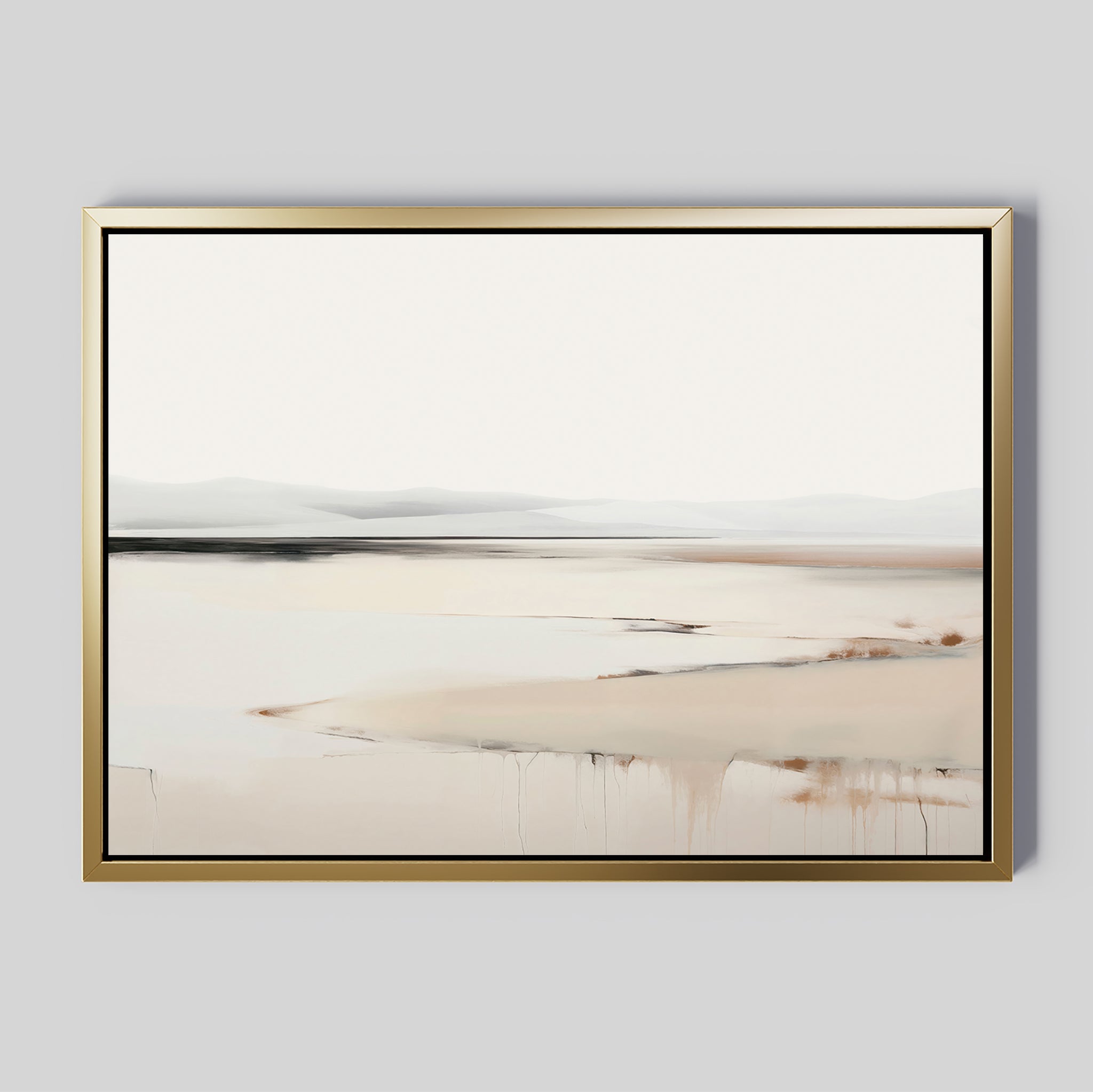 Whispering Hills at First Light – beige and white landscape canvas wall art print by Aspire Prints