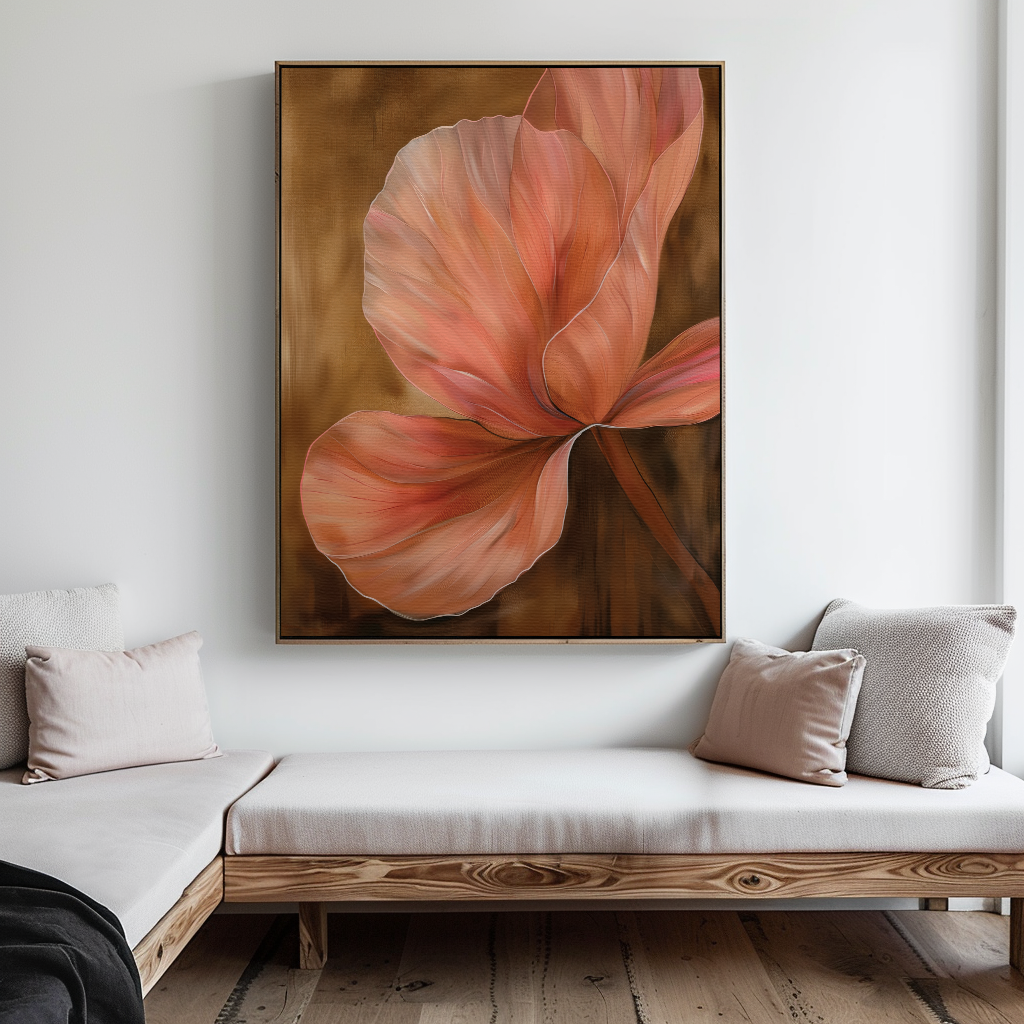 Blush Petals Abstract Canvas Art