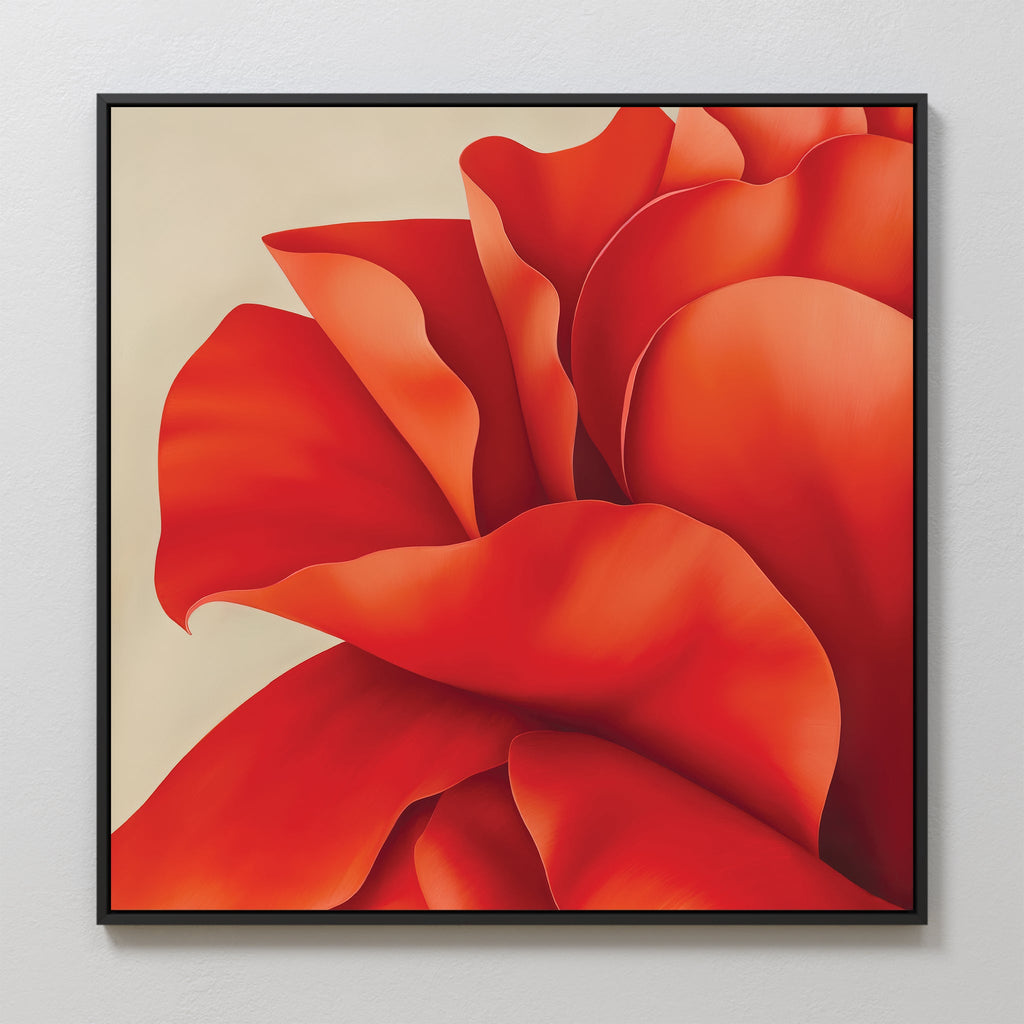 Crimson Bloom Whisper – red botanical canvas wall art print by Aspire Prints