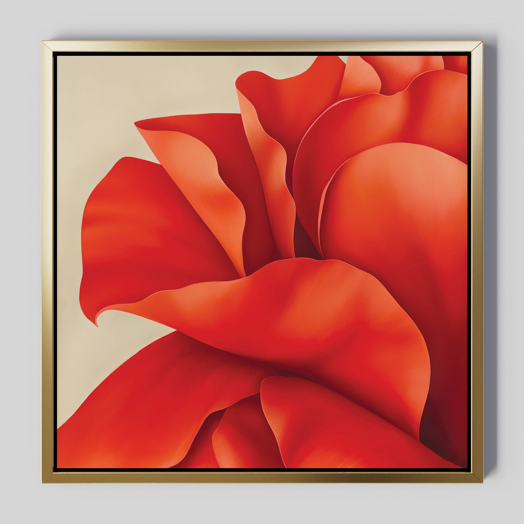 Crimson Bloom Whisper – red botanical canvas wall art print by Aspire Prints