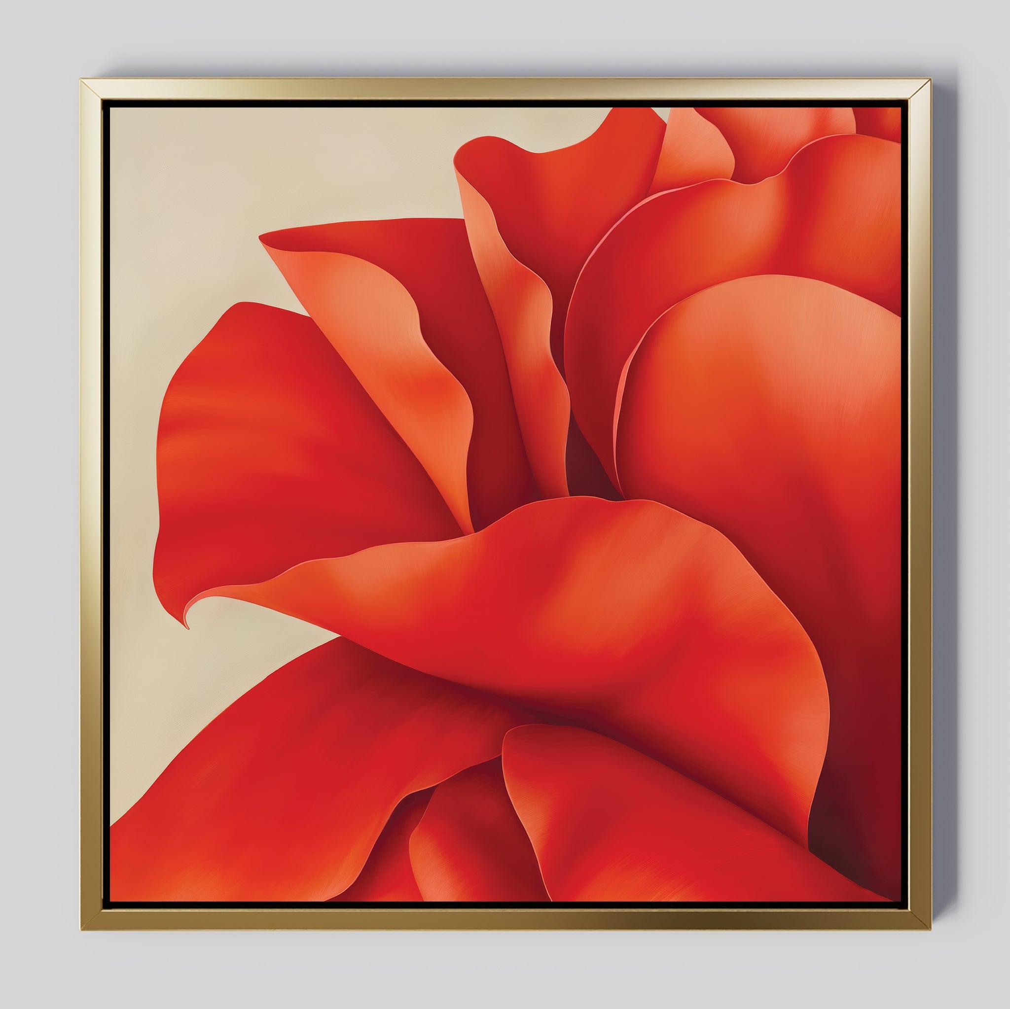 Crimson Bloom Whisper – red botanical canvas wall art print by Aspire Prints