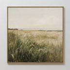 Whispering Reeds at Riverbend Canvas Print – green vintage canvas wall art print by Aspire Prints