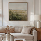 Whispering Reeds at Riverbend Canvas Print – green vintage canvas wall art print by Aspire Prints