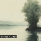 Whispers of the Mistbound River – green vintage canvas wall art print by Aspire Prints