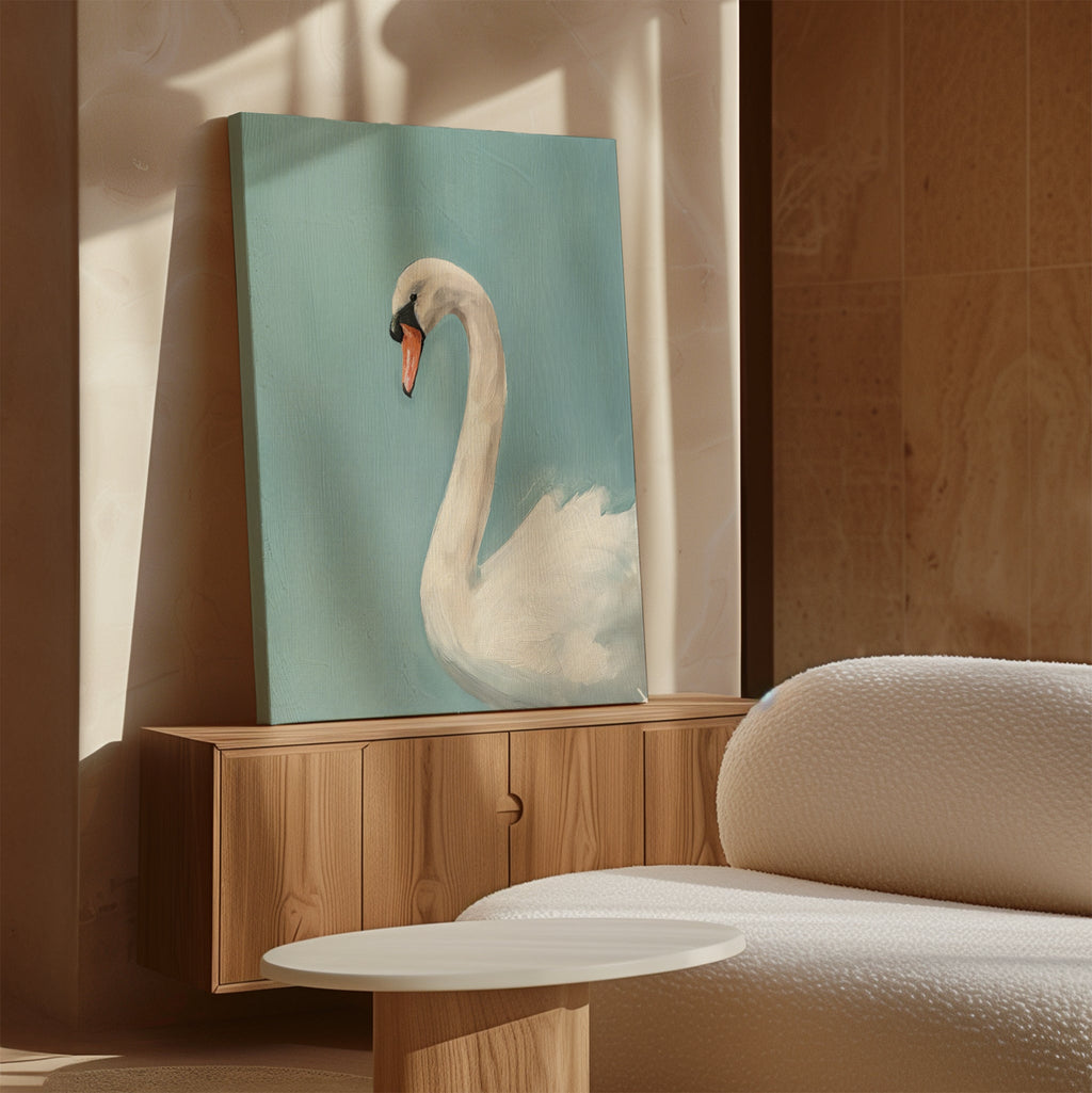 Whisper of the Still Lake – blue vintage canvas wall art print by Aspire Prints