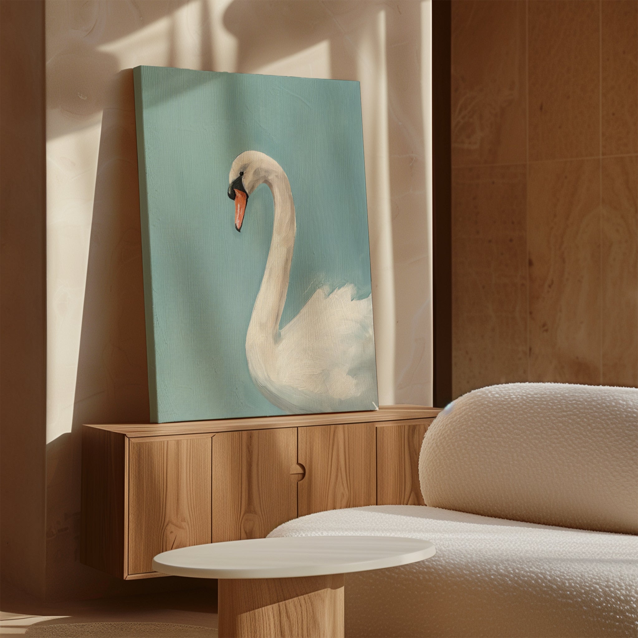 Whisper of the Still Lake – blue vintage canvas wall art print by Aspire Prints