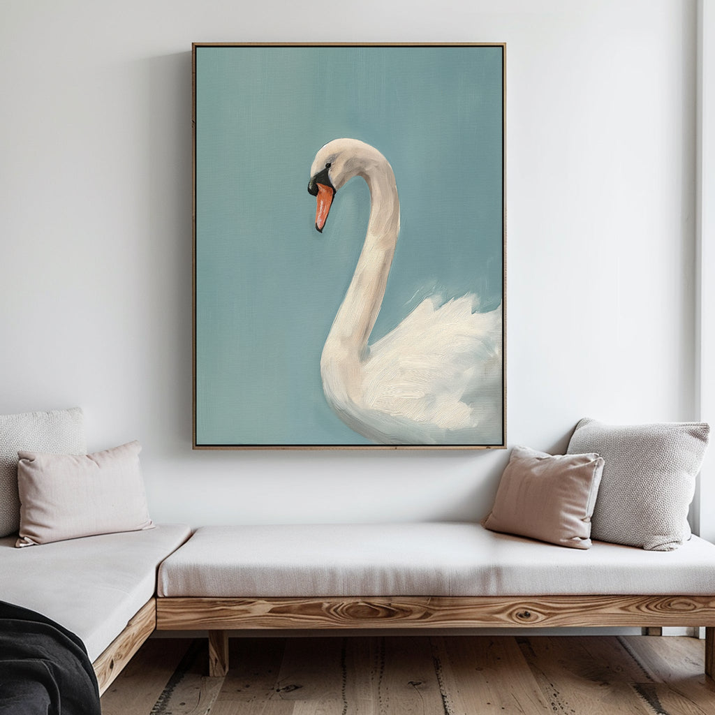 Whisper of the Still Lake – blue vintage canvas wall art print by Aspire Prints