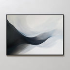 Whispering Tides – black and white abstract canvas wall art print by Aspire Prints