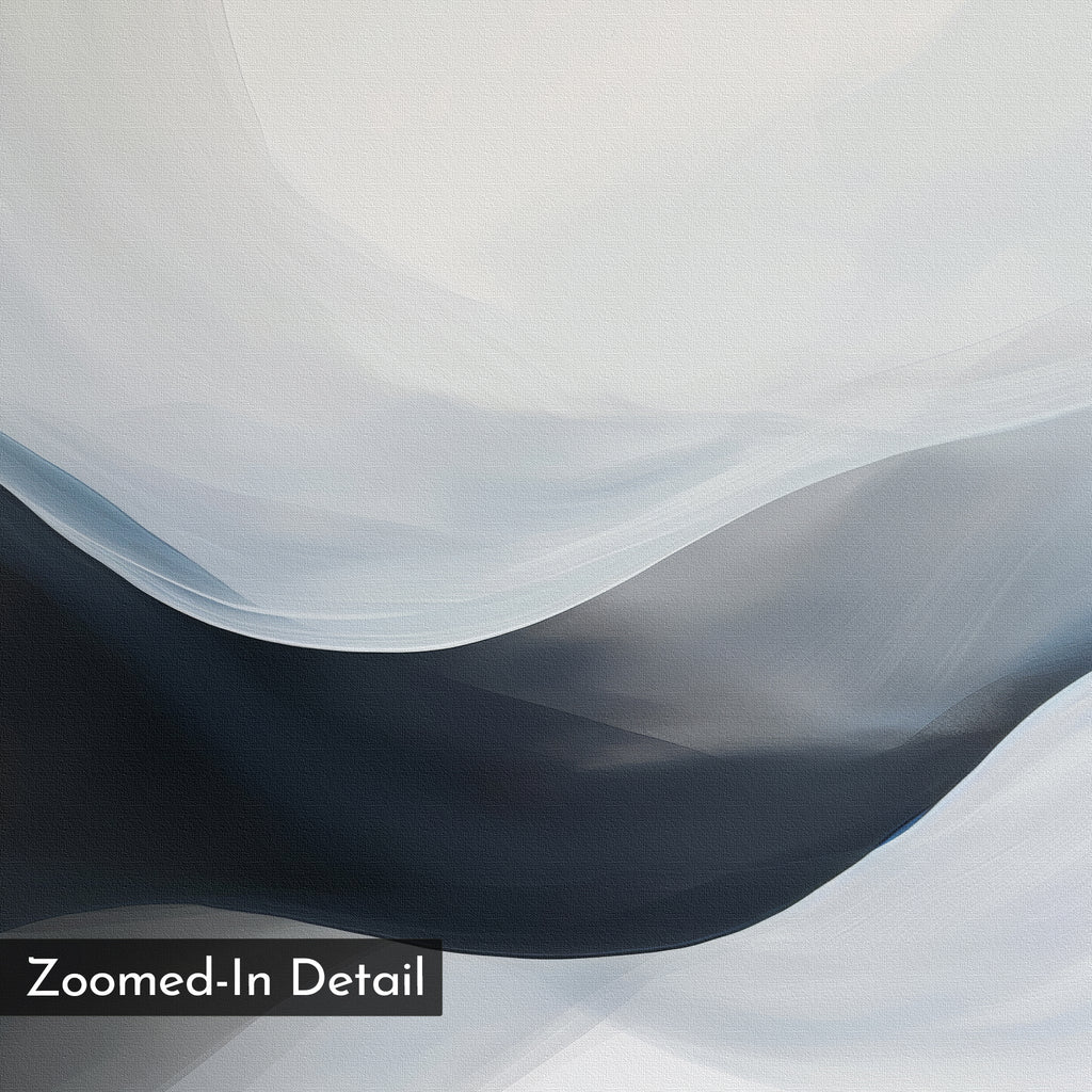 Whispering Tides – black and white abstract canvas wall art print by Aspire Prints