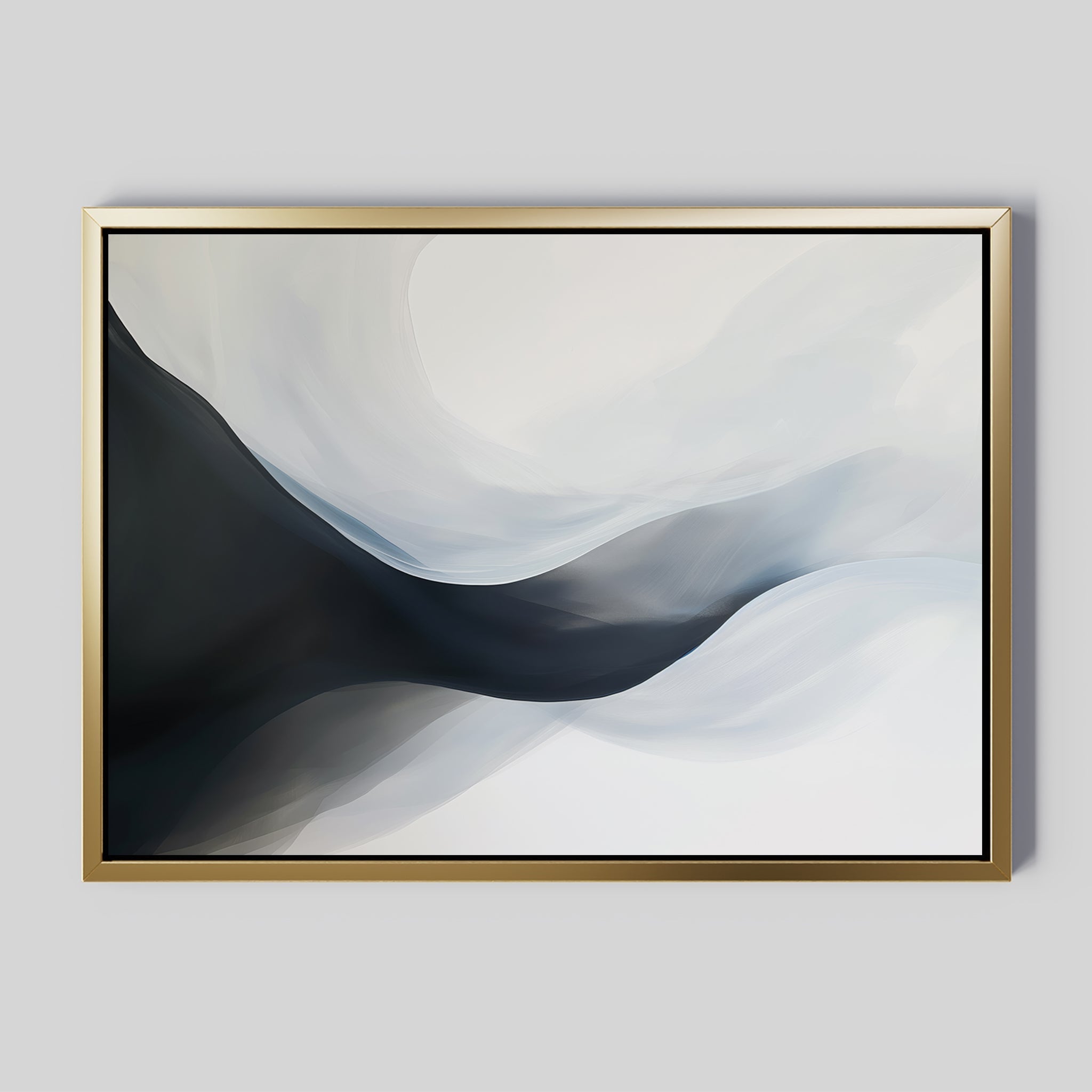 Whispering Tides – black and white abstract canvas wall art print by Aspire Prints